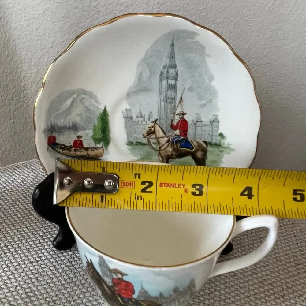 Vintage Rare England Bone China Cup & Saucer Horse Pony RCMP
